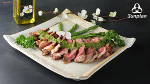 Grilled Steak with Camellia Oil Salsa
